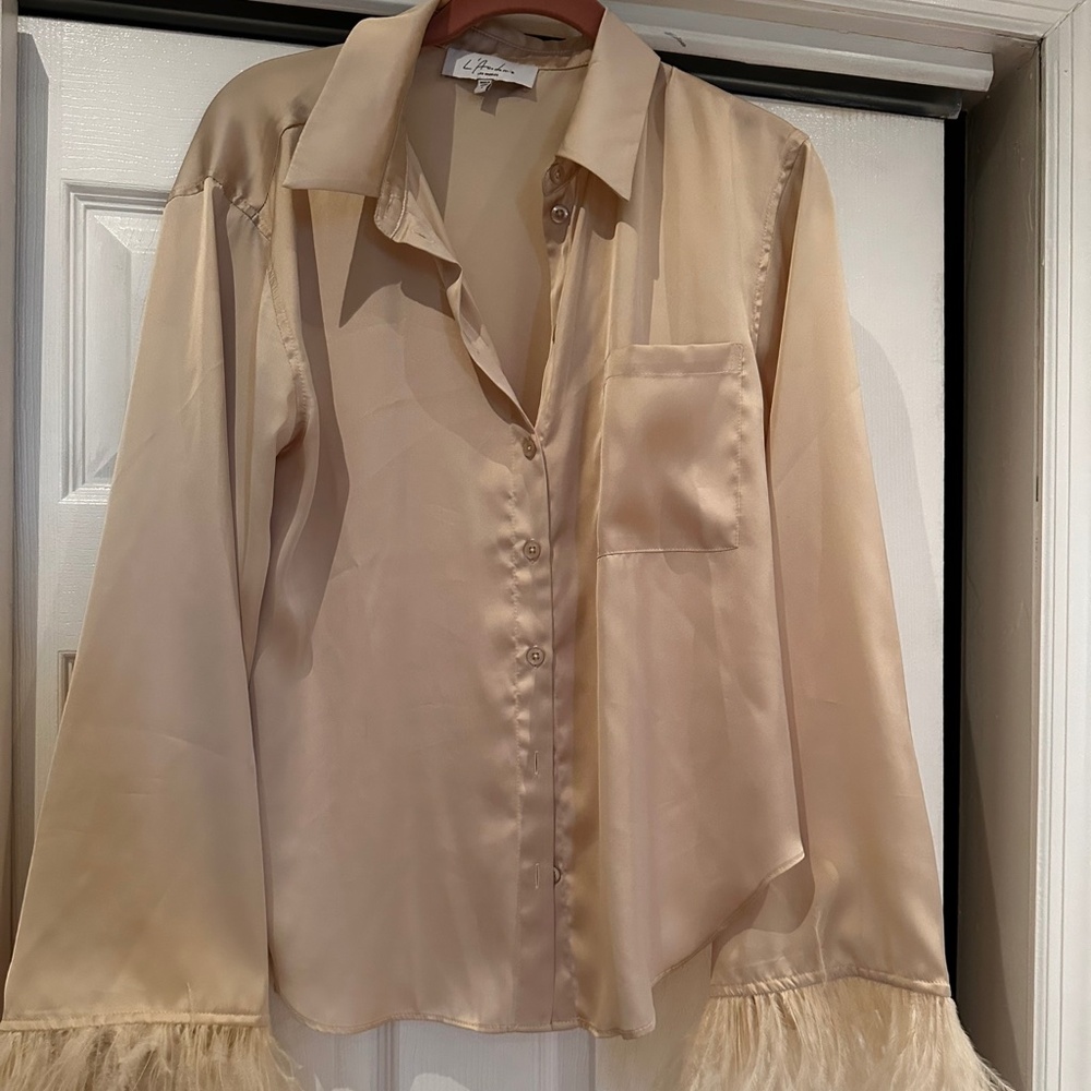The Michelle Ivory Silk L'Academie Blouse - Size Small